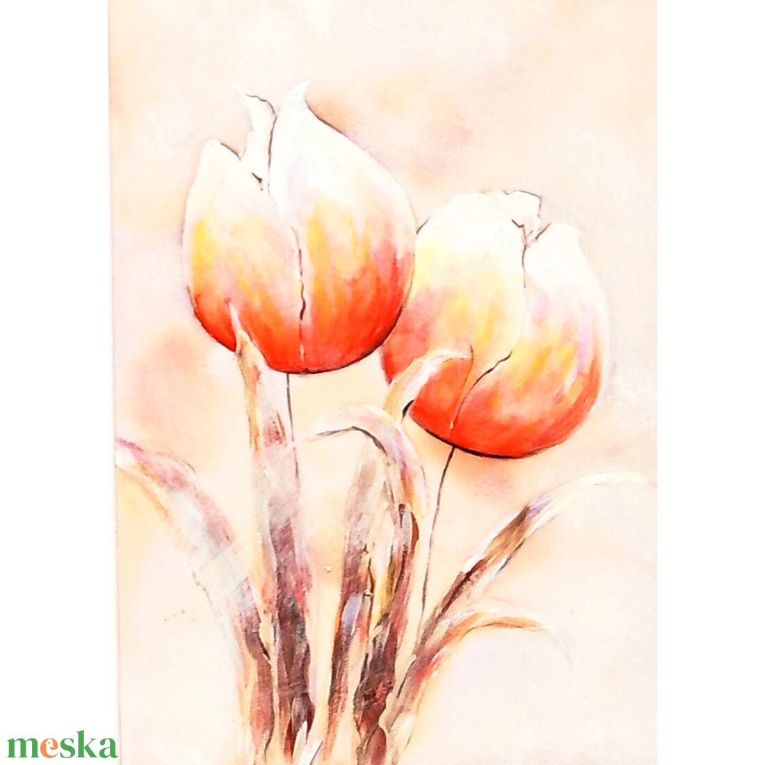 Tulipános selyem festmény 20 x 26 cm - művészet - festmény - festmény vegyes technika - Meska.hu Tulipános selyem festmény 20 x 26 cm - művészet - festmény - festmény vegyes technika - Meska.hu