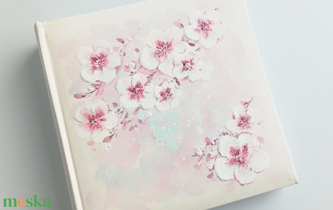 Cseresznyevirágos fotóalbum egyedi szöveggel, 10x15 cm-es fotóknak - esküvő - emlék & ajándék - album & fotóalbum - Meska.hu