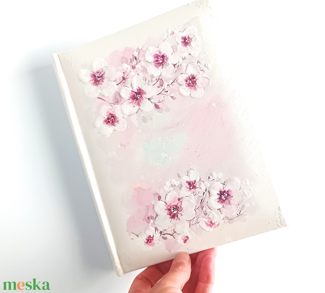 Cseresznyevirágos fotóalbum 13x18 cm-es fotóknak - esküvő - emlék & ajándék - album & fotóalbum - Meska.hu
