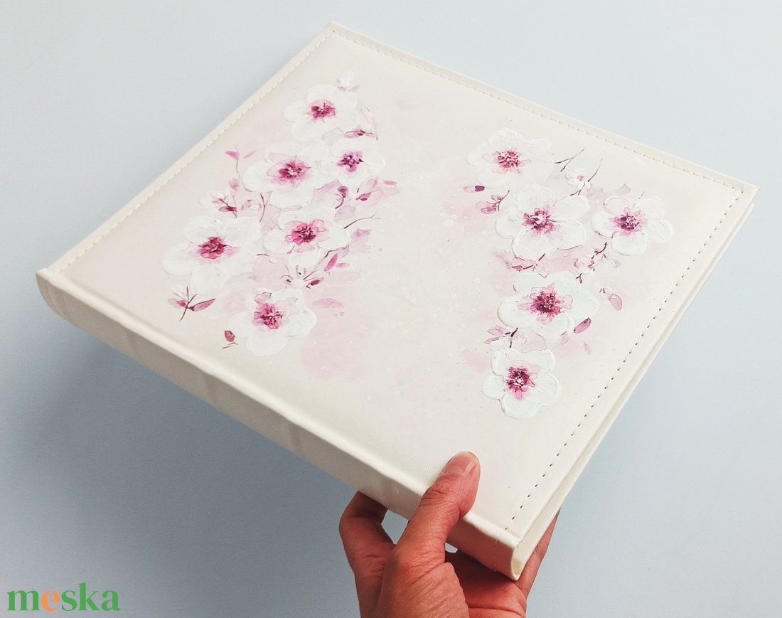 Fotóalbum cseresznyevirágokkal 25x30 cm - otthon & életmód - papír, írószer - album & fotóalbum - Meska.hu