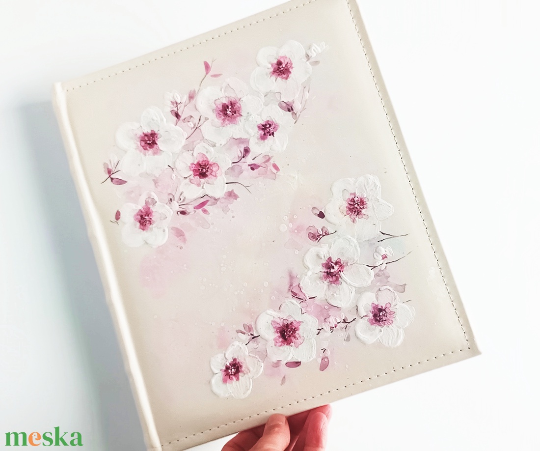 Fotóalbum cseresznyevirágokkal 25x30 cm - otthon & életmód - papír, írószer - album & fotóalbum - Meska.hu
