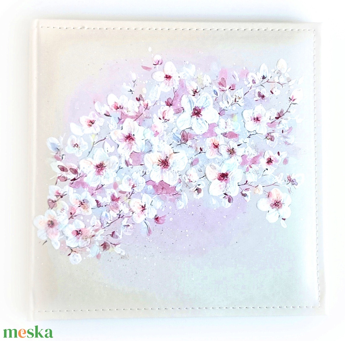 Cseresznyevirágos fotóalbum (26 x 26 cm) - esküvő - emlék & ajándék - album & fotóalbum - Meska.hu