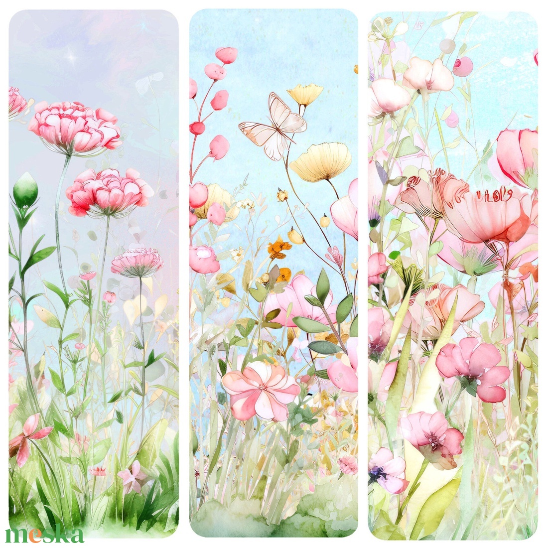 Vadvirágok könyvjelző szett - könyv & zene - könyvjelző - Meska.hu