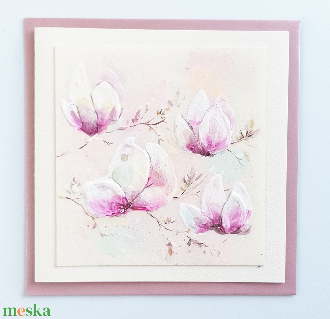 Selymes képeslap borítékkal 3D technikával - otthon & életmód - papír, írószer - ajándékozás kellékei - képeslap, üdvözlőlap - Meska.hu