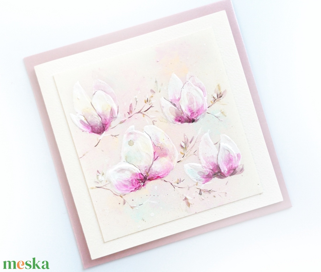 Selymes képeslap borítékkal 3D technikával - otthon & életmód - papír, írószer - ajándékozás kellékei - képeslap, üdvözlőlap - Meska.hu