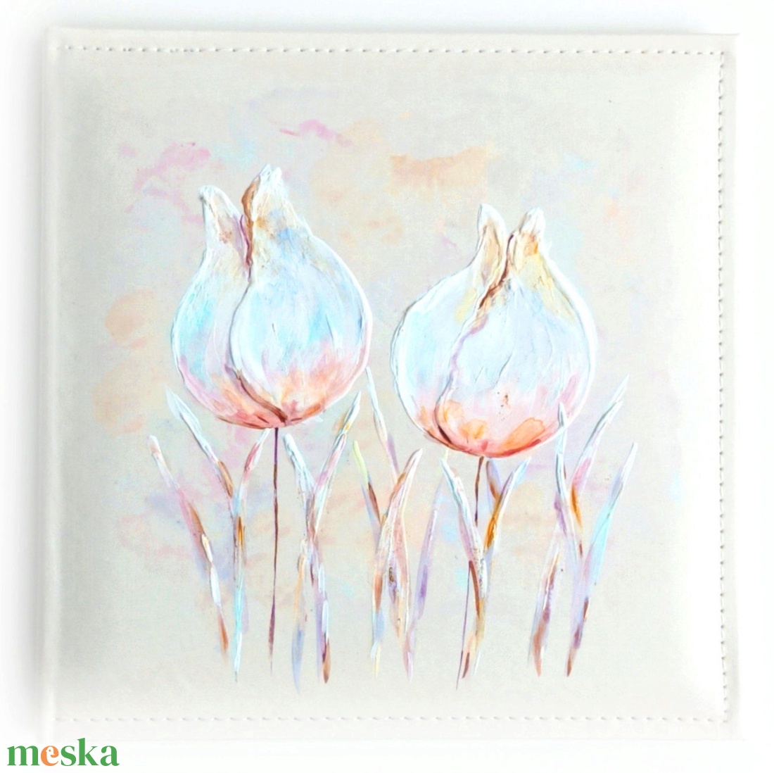 Tulipános fotóalbum (26 x 26 cm) - esküvő - emlék & ajándék - album & fotóalbum - Meska.hu