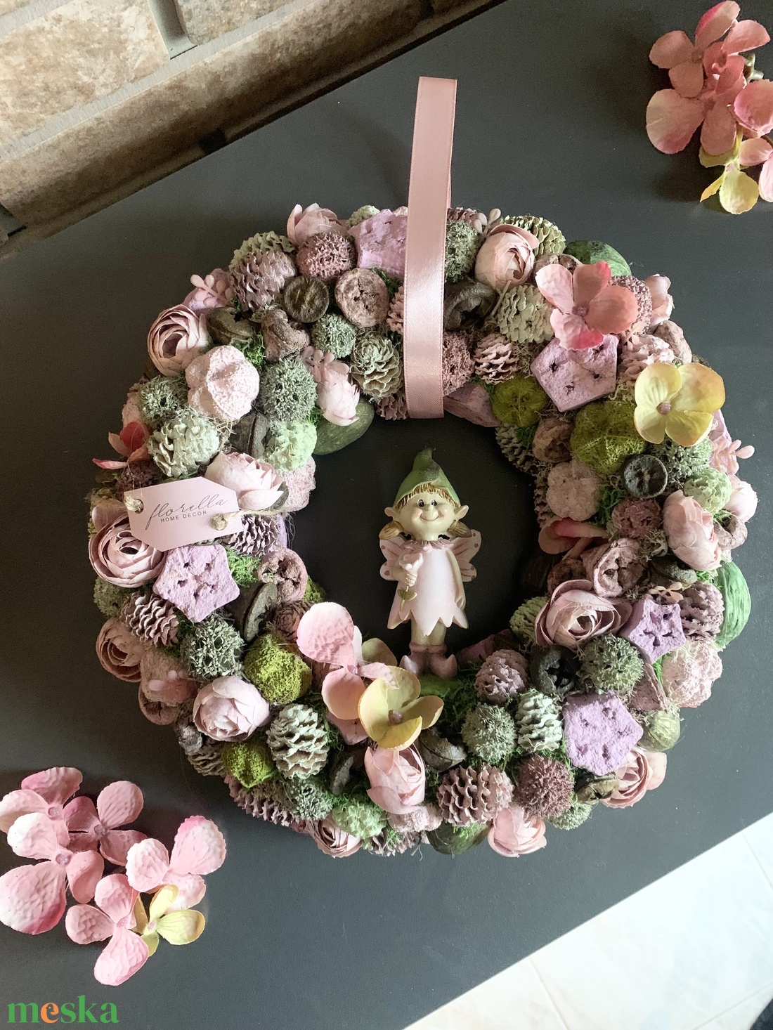 Tavasztündér kopogtató - otthon & életmód - dekoráció - ajtó- és ablak dekoráció - ajtódísz & kopogtató - Meska.hu