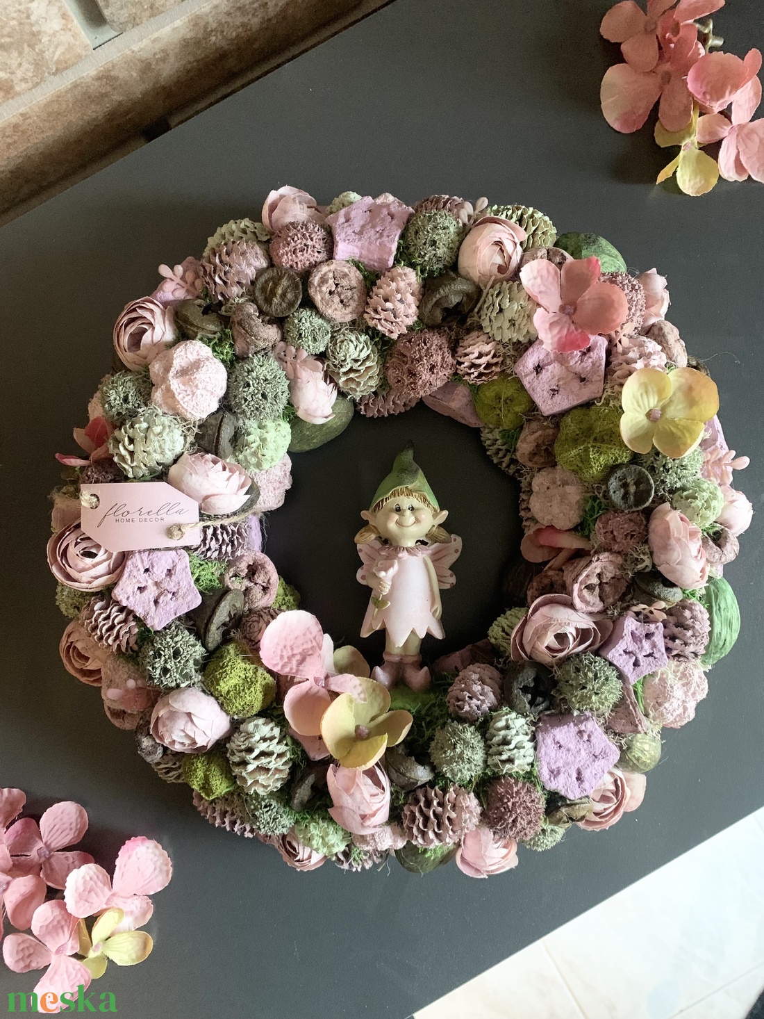 Tavasztündér kopogtató - otthon & életmód - dekoráció - ajtó- és ablak dekoráció - ajtódísz & kopogtató - Meska.hu