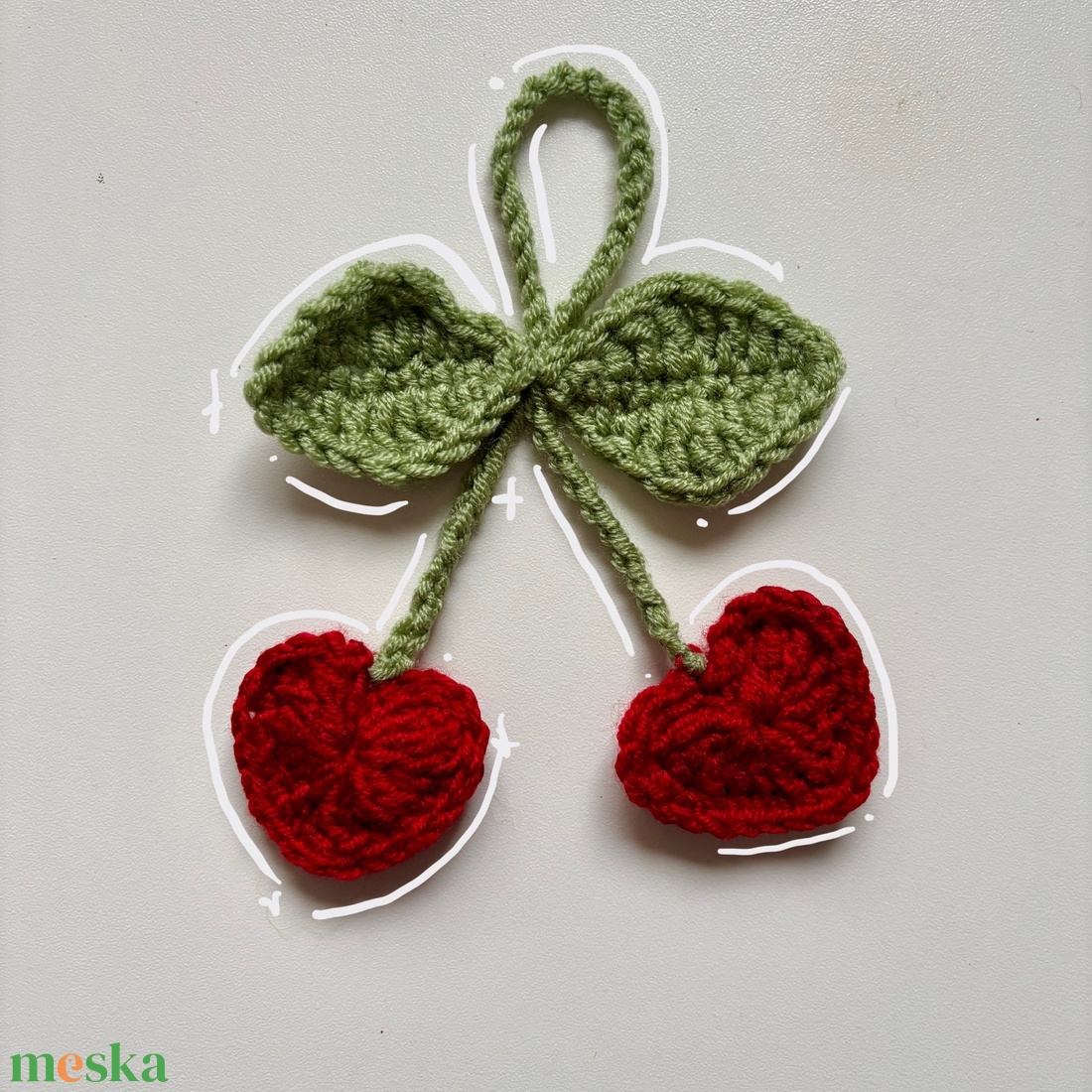 Piros cherry kulcstartó - táska & tok - kulcstartó & táskadísz - táskadísz - Meska.hu