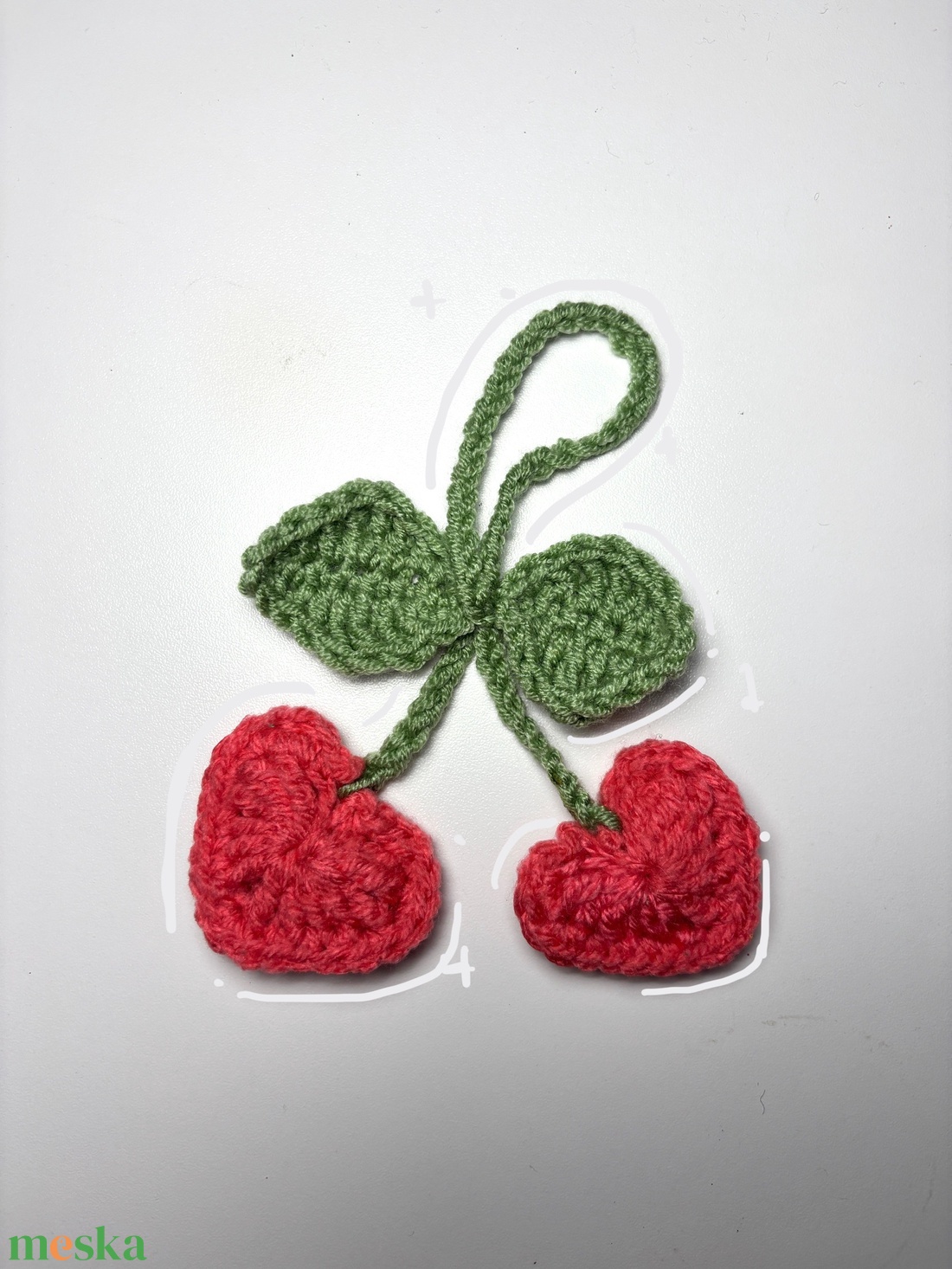 Pink cherry - táska & tok - kulcstartó & táskadísz - táskadísz - Meska.hu