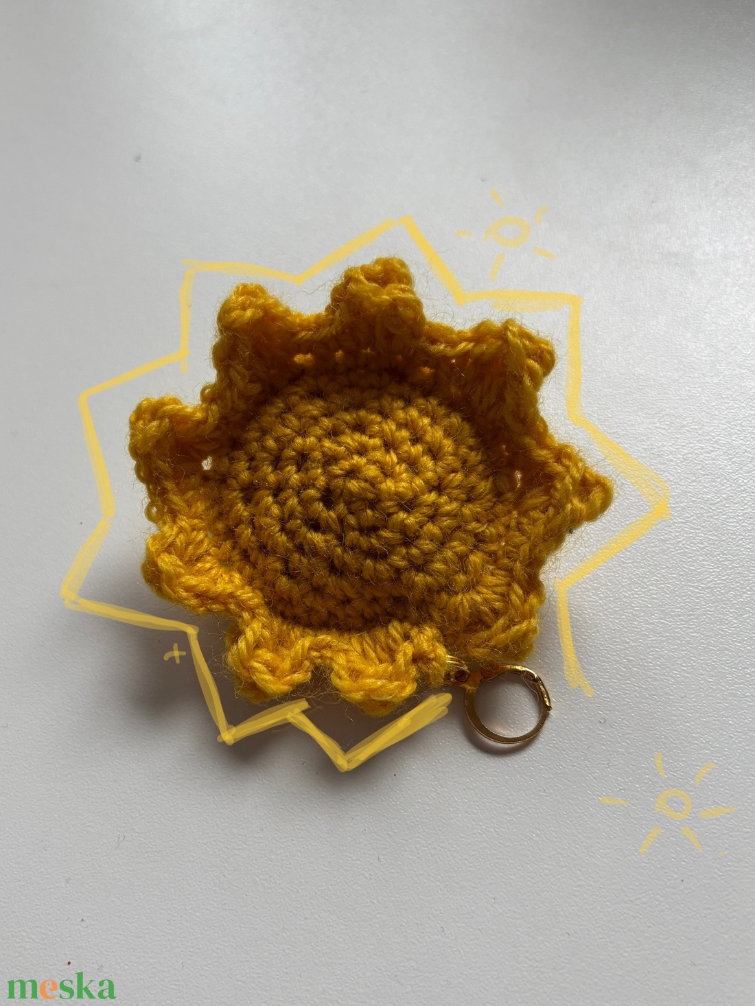 Napocskás horgolt kulcstartó - táska & tok - kulcstartó & táskadísz - táskadísz - Meska.hu