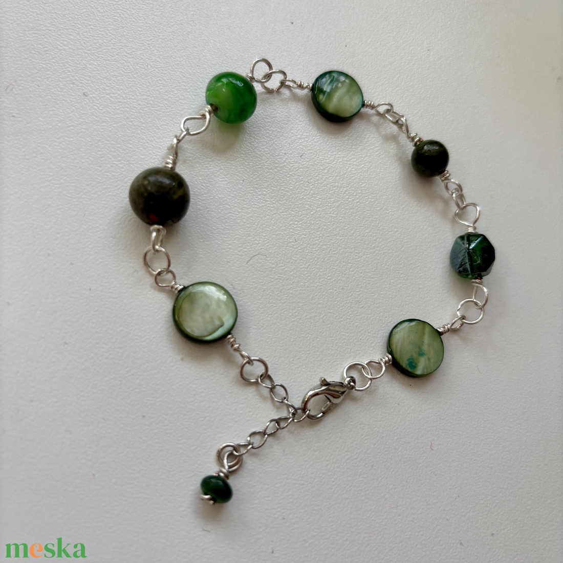 Üveggyöngy karkötő - ékszer - karkötő - lánc karkötő - Meska.hu