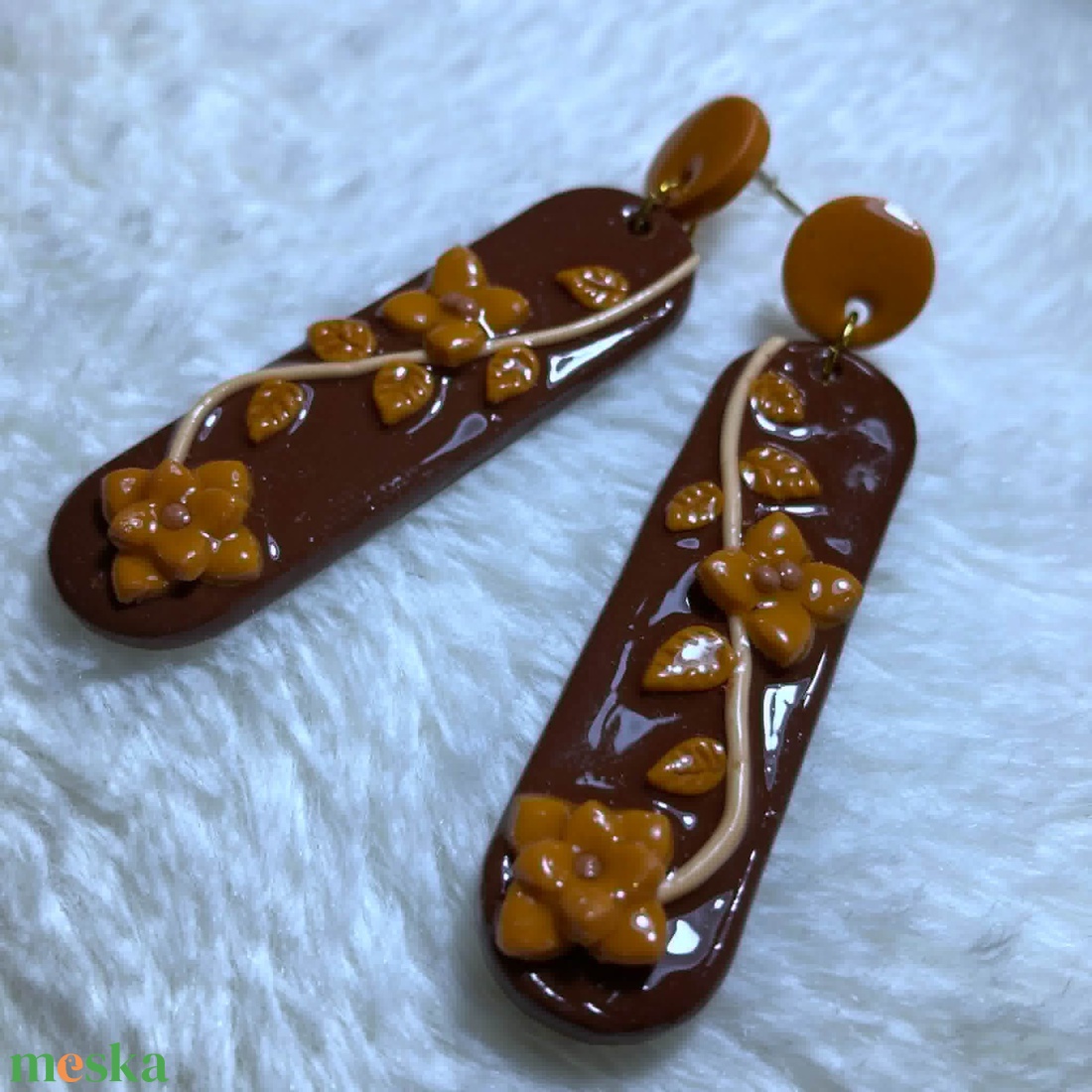 Erdei Karamell Fülbevaló - ékszer - fülbevaló - lógó fülbevaló - Meska.hu