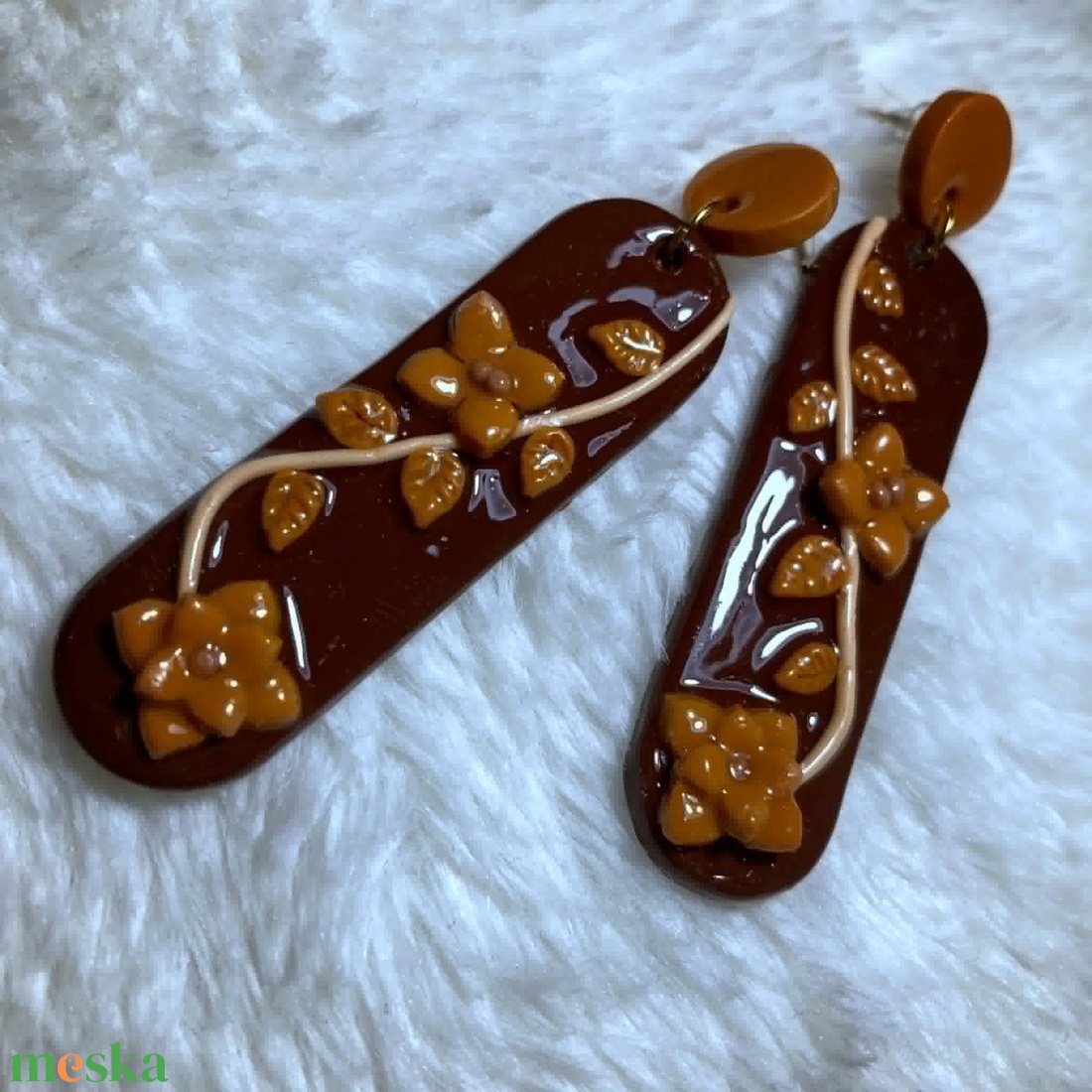 Erdei Karamell Fülbevaló - ékszer - fülbevaló - lógó fülbevaló - Meska.hu
