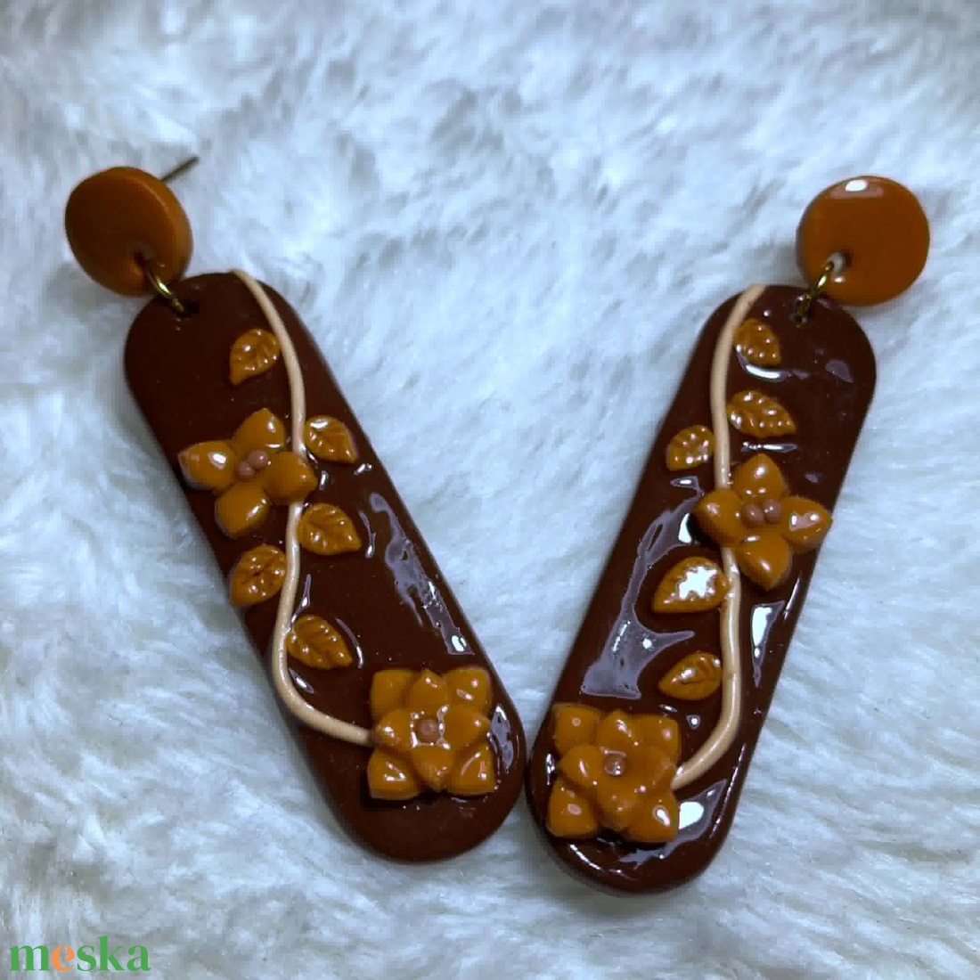 Erdei Karamell Fülbevaló - ékszer - fülbevaló - lógó fülbevaló - Meska.hu