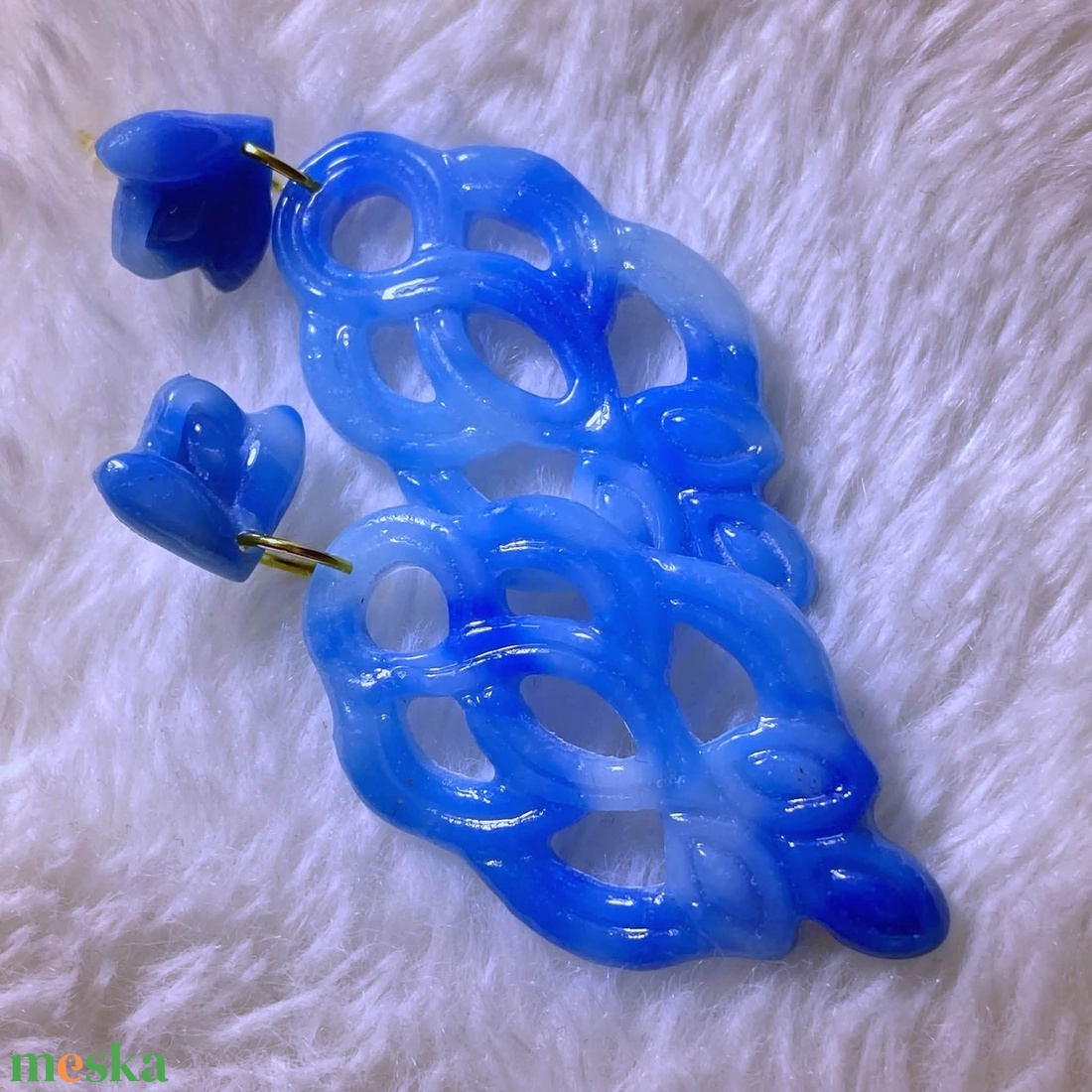 Indigo Hurok Fülbevaló - ékszer - fülbevaló - lógó fülbevaló - Meska.hu