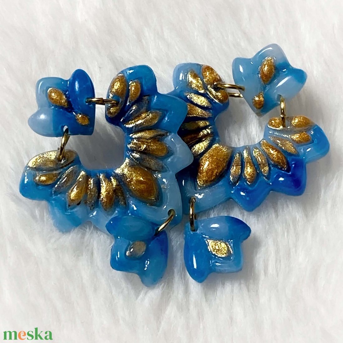 Mira Blue Fülbevaló - ékszer - fülbevaló - lógó fülbevaló - Meska.hu
