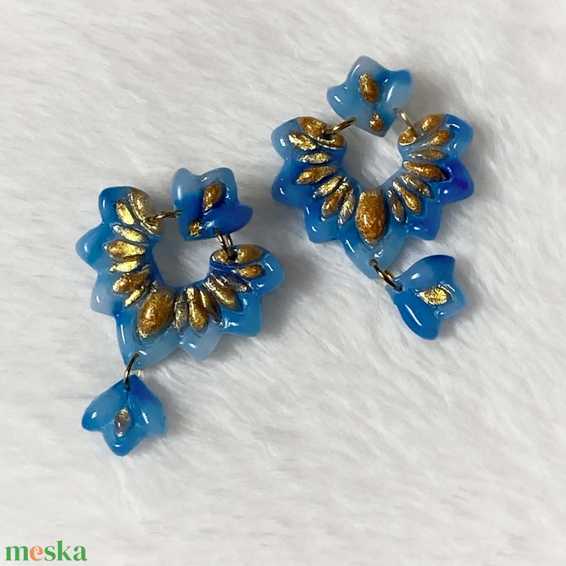 Mira Blue Fülbevaló - ékszer - fülbevaló - lógó fülbevaló - Meska.hu