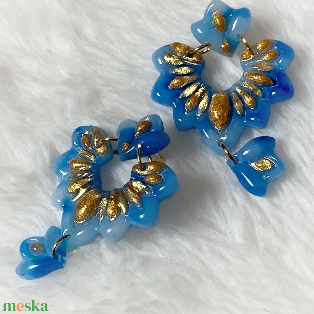Mira Blue Fülbevaló - ékszer - fülbevaló - lógó fülbevaló - Meska.hu