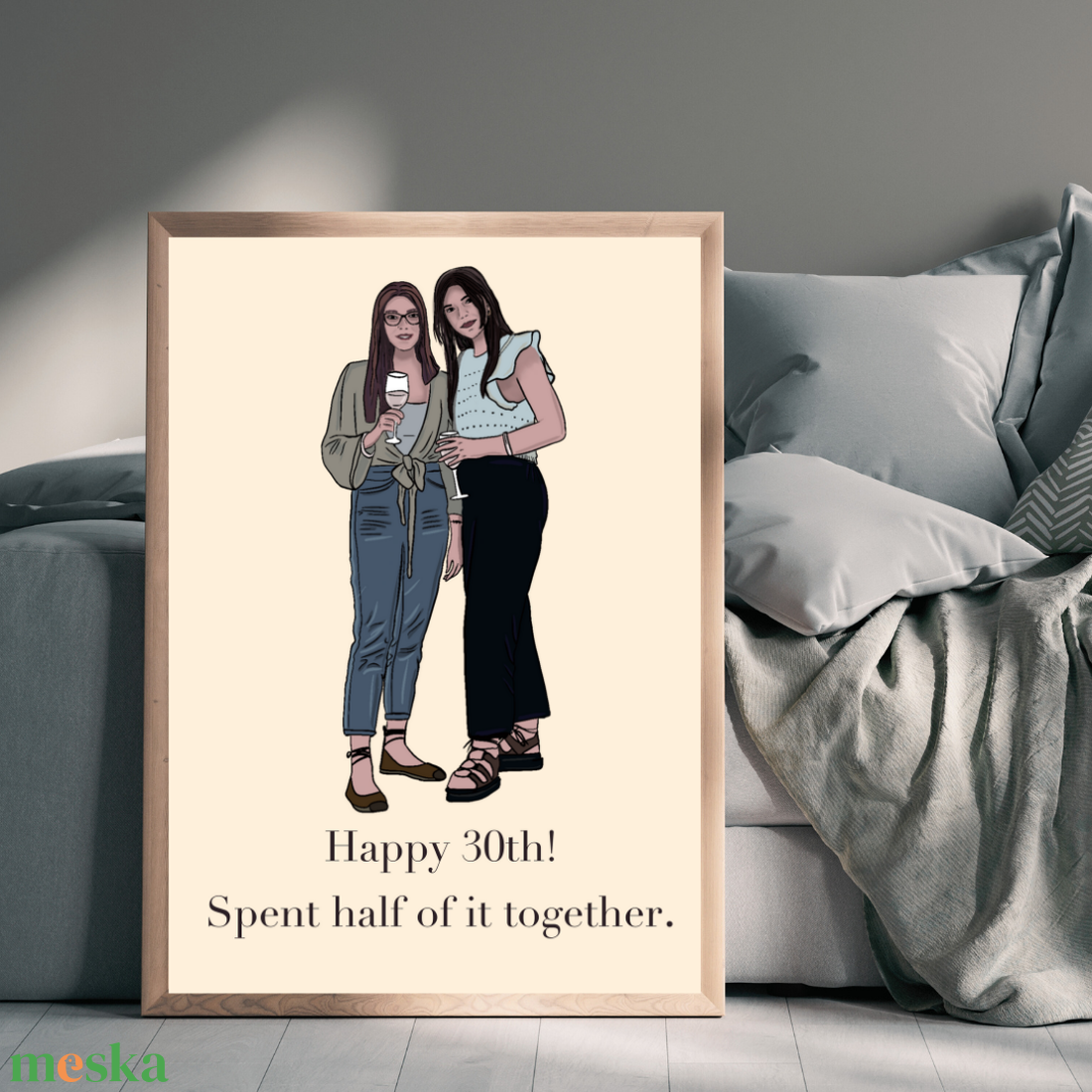 Boldog szülinapot személyre szabott ajándék - barátnős kivitel - művészet - grafika & illusztráció - digitális - Meska.hu