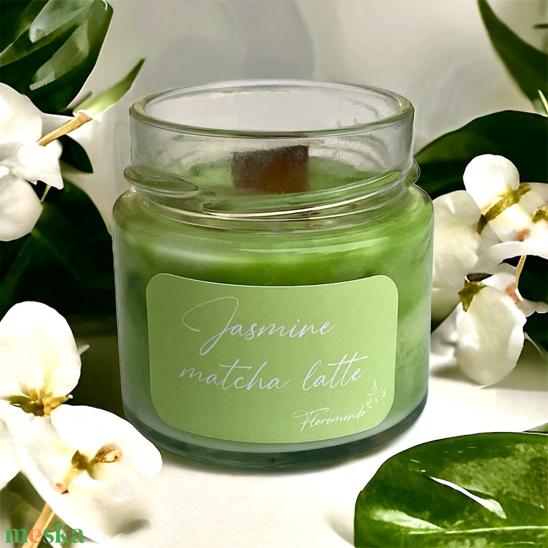 Jázmin Tea Illatú Szójagyertya - otthon & életmód - gyertya, illat, aroma - gyertya - Meska.hu