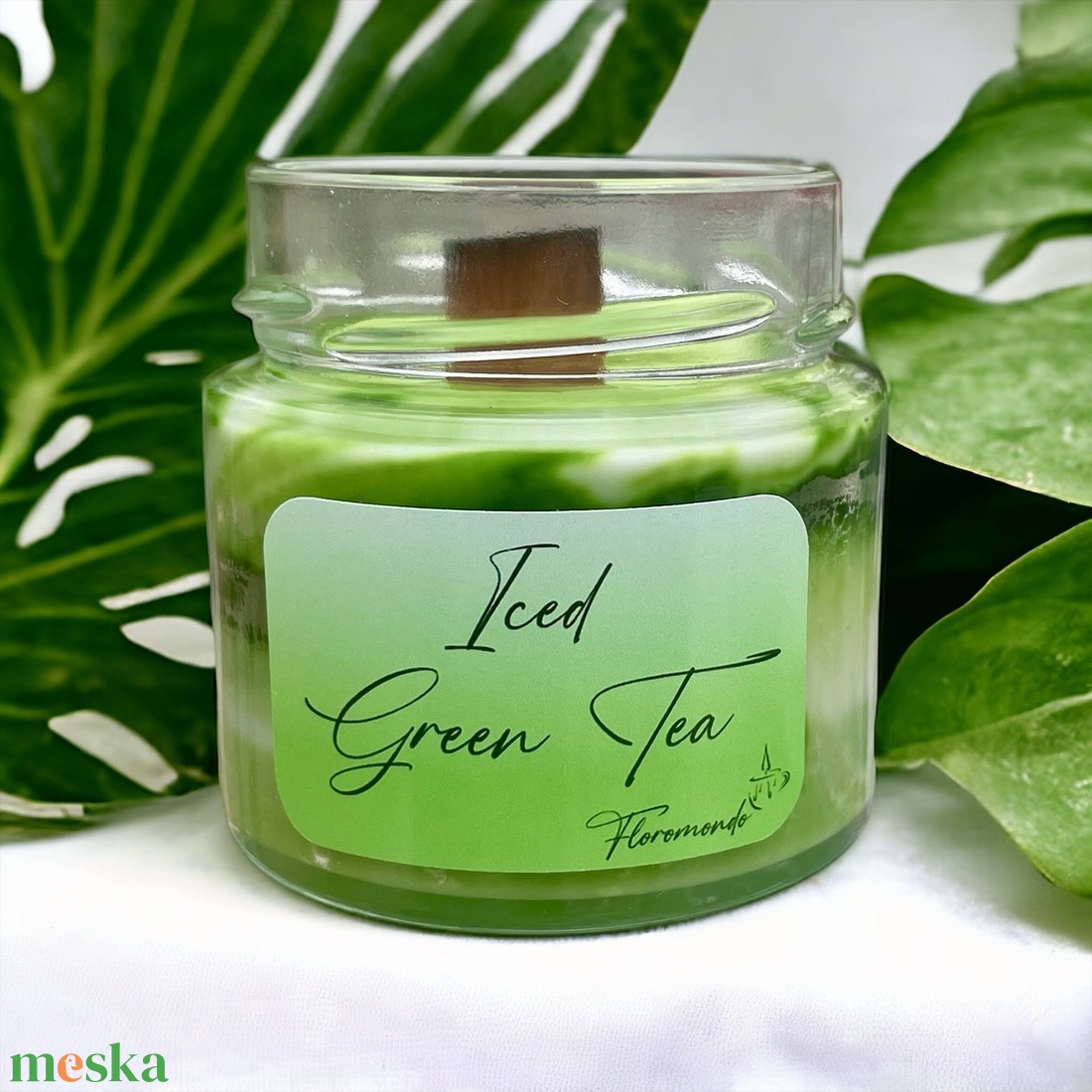 Zöld Tea Illatú Szójagyertya - otthon & életmód - gyertya, illat, aroma - gyertya - Meska.hu