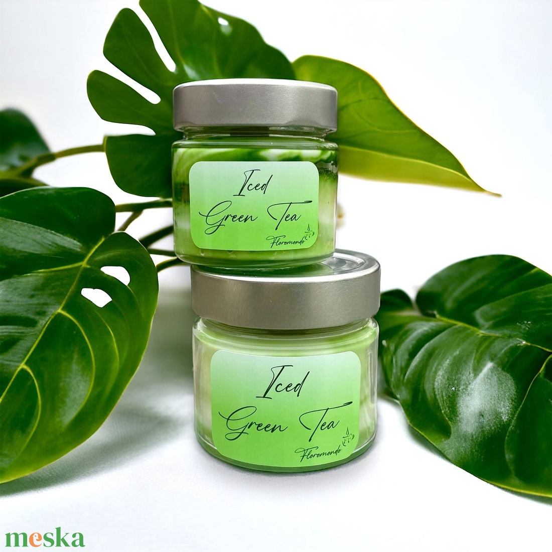 Zöld Tea Illatú Szójagyertya - otthon & életmód - gyertya, illat, aroma - gyertya - Meska.hu