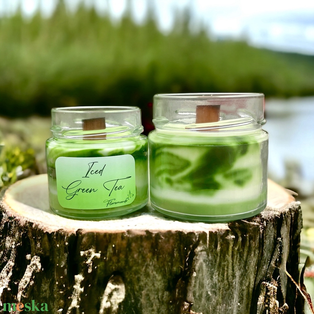 Zöld Tea Illatú Szójagyertya - otthon & életmód - gyertya, illat, aroma - gyertya - Meska.hu