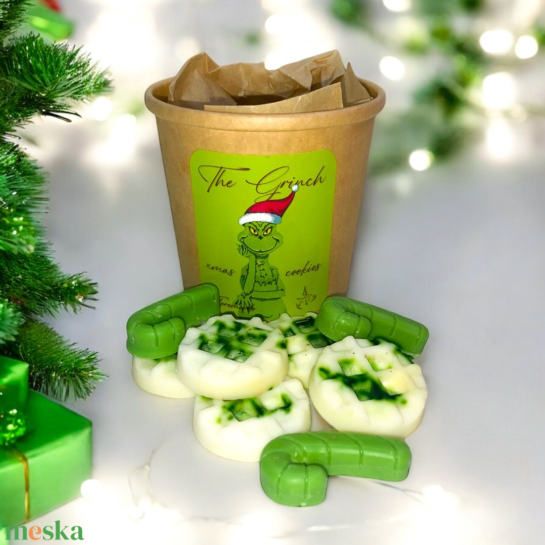 The Grinch Xmas Cookies Karácsonyi Illatviasz (50 g) - otthon & életmód - gyertya, illat, aroma - gyertya - Meska.hu