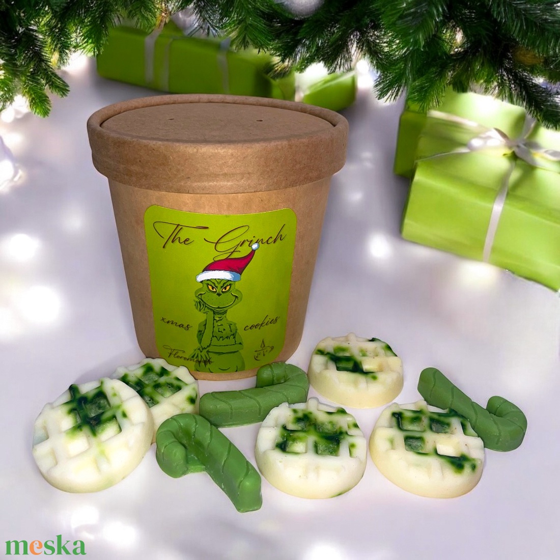 The Grinch Xmas Cookies Karácsonyi Illatviasz (50 g) - otthon & életmód - gyertya, illat, aroma - gyertya - Meska.hu
