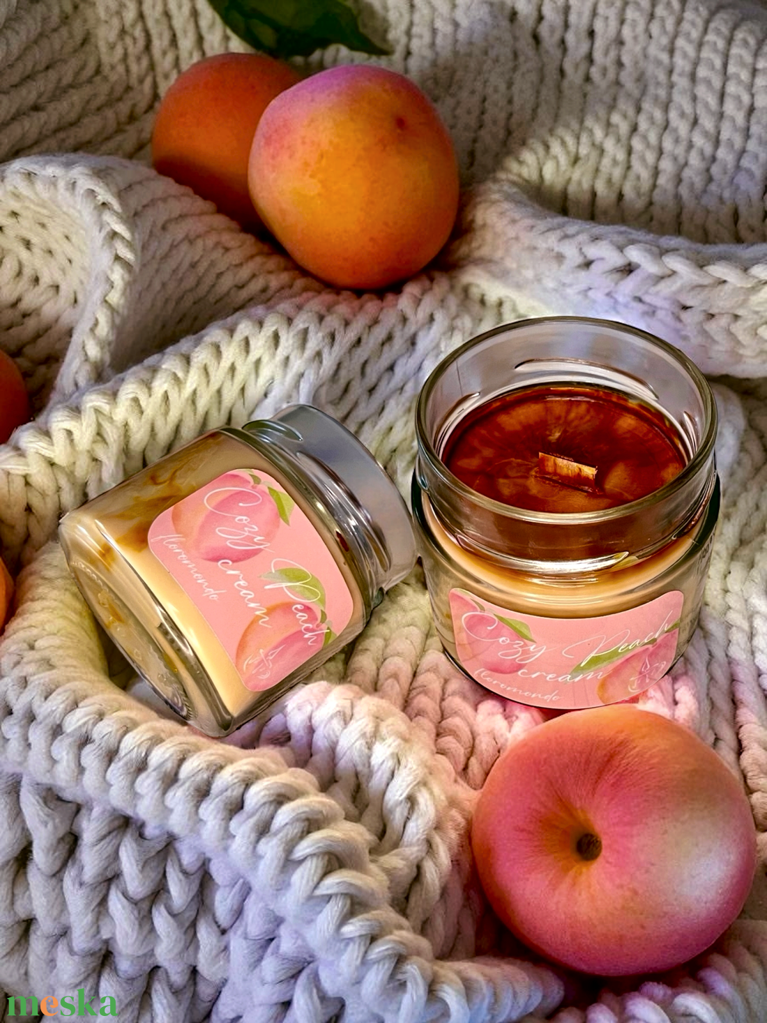 Cozy Peach Cream Őszibarack Illatú Szójagyertya - otthon & életmód - gyertya, illat, aroma - gyertya - Meska.hu Cozy Peach Cream Őszibarack Illatú Szójagyertya - otthon & életmód - gyertya, illat, aroma - gyertya - Meska.hu