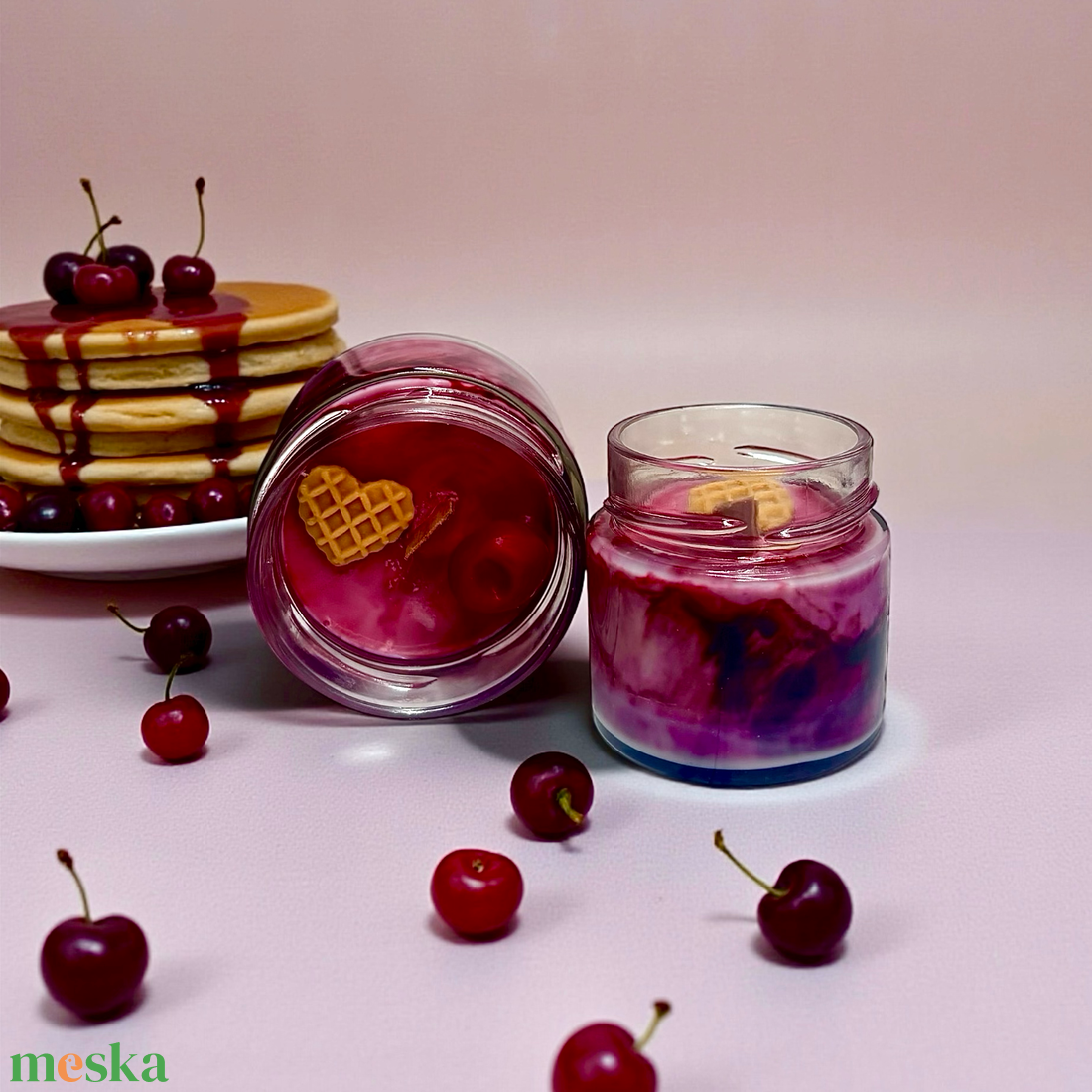 Cherry Kissed Caramel - Cseresznye Karamell Illatú Valentin Napi Limitált Kiadású Szójagyertya - otthon & életmód - gyertya, illat, aroma - gyertya - Meska.hu