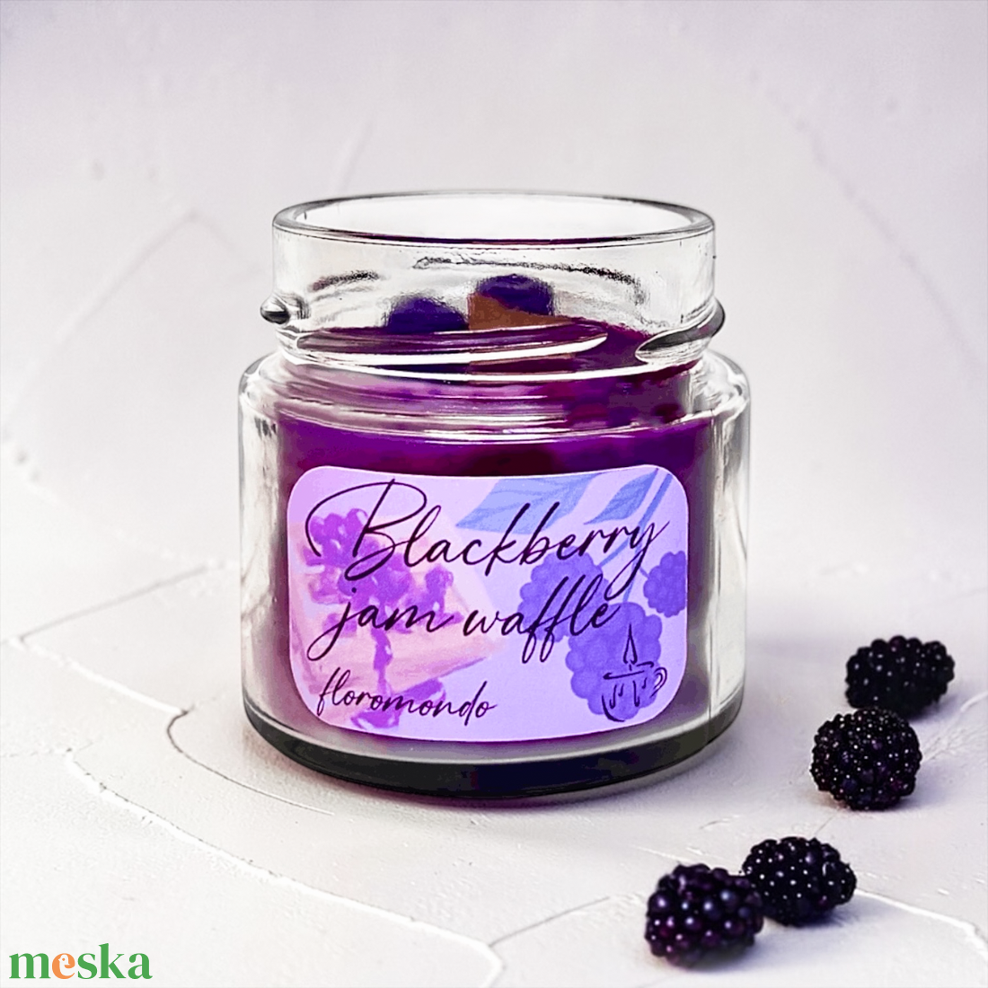 Blackberry Jam Waffle - Szederdzsem Illatú Szójagyertya - otthon & életmód - gyertya, illat, aroma - gyertya - Meska.hu