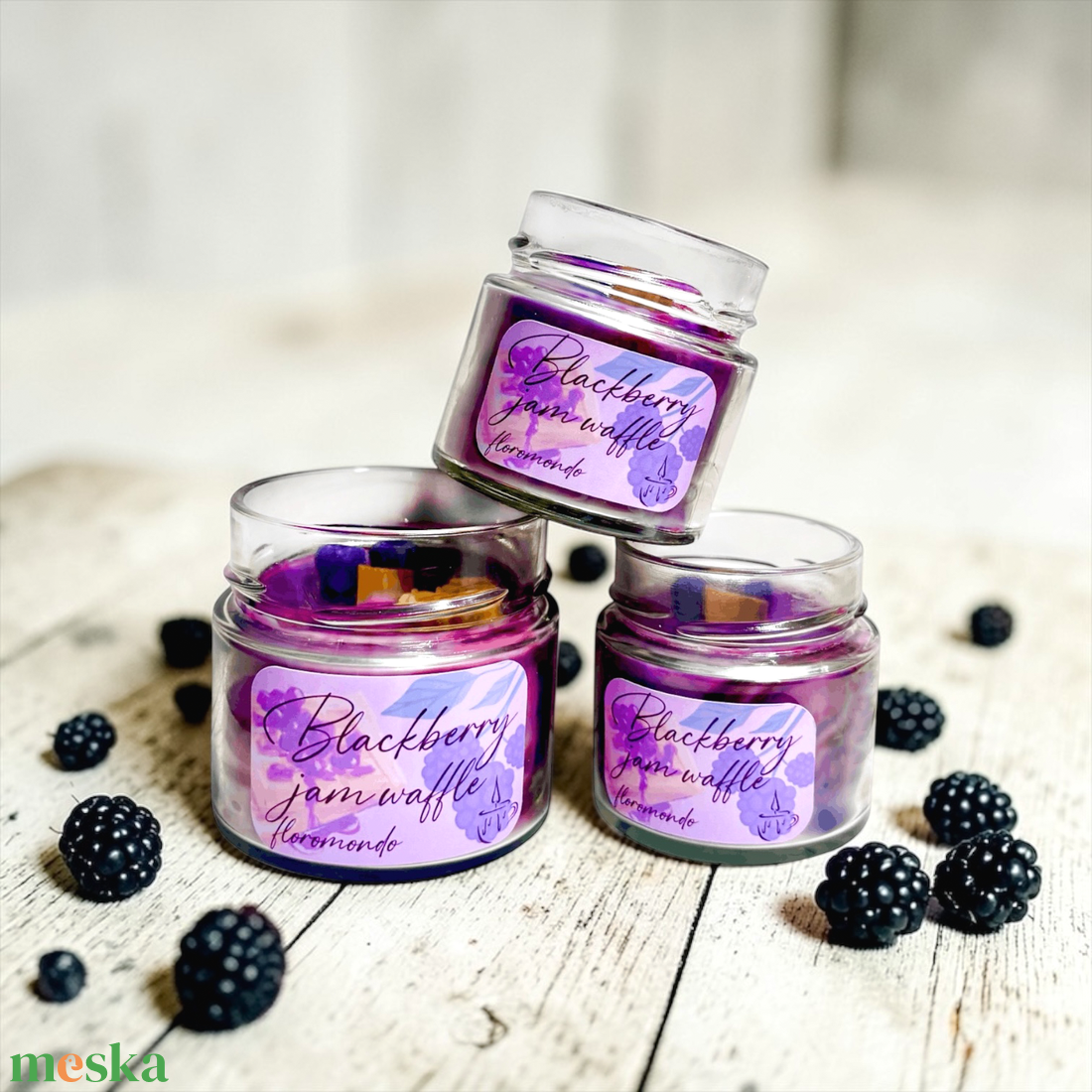 Blackberry Jam Waffle - Szederdzsem Illatú Szójagyertya - otthon & életmód - gyertya, illat, aroma - gyertya - Meska.hu