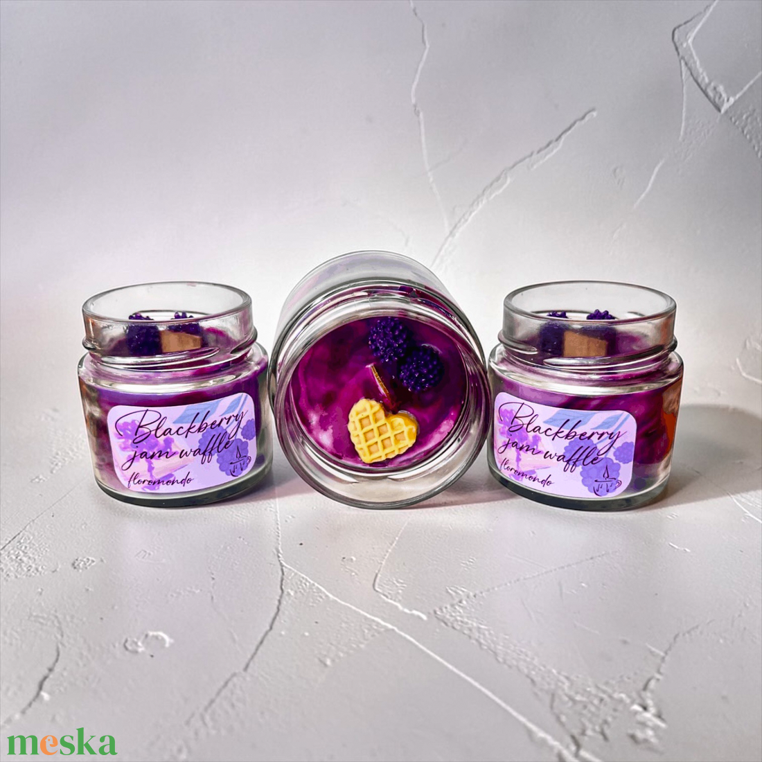 Blackberry Jam Waffle - Szederdzsem Illatú Szójagyertya - otthon & életmód - gyertya, illat, aroma - gyertya - Meska.hu