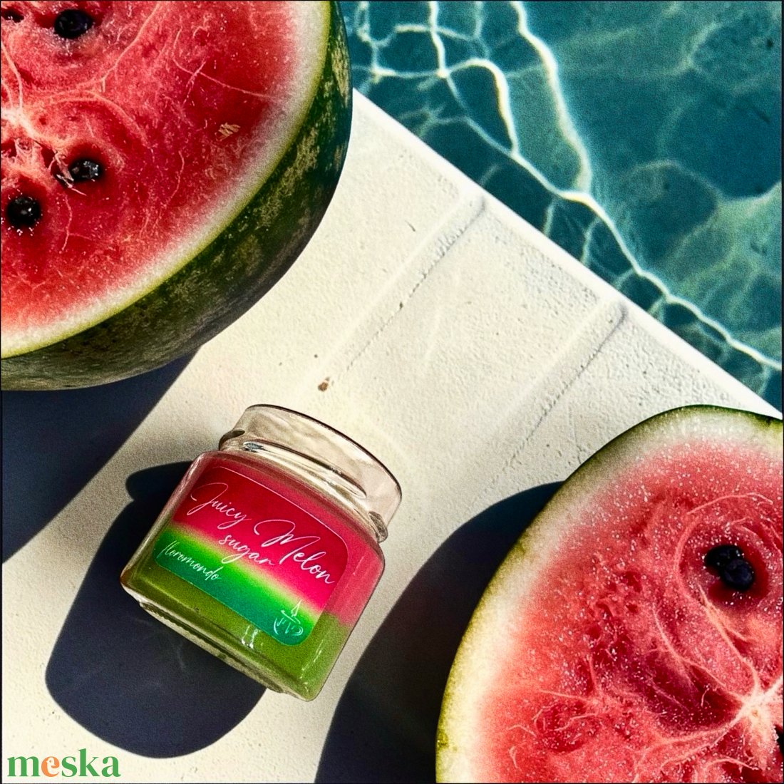 Juicy Melon Sugar Görögdinnye Illatú Szójagyertya - otthon & életmód - gyertya, illat, aroma - gyertya - Meska.hu