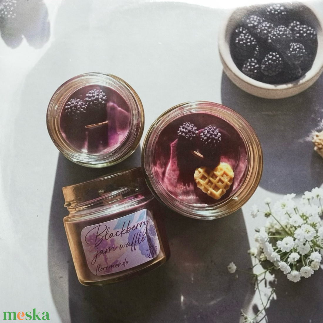 Blackberry Jam Waffle - Szederdzsem Illatú Szójagyertya - otthon & életmód - gyertya, illat, aroma - gyertya - Meska.hu