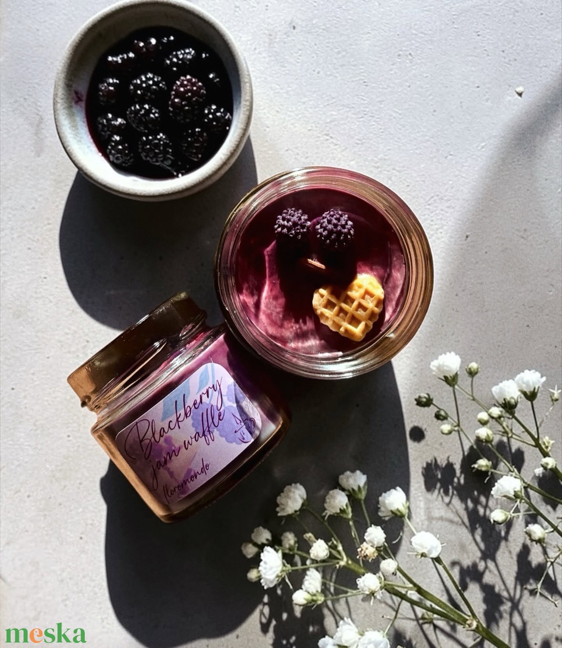 Blackberry Jam Waffle - Szederdzsem Illatú Szójagyertya - otthon & életmód - gyertya, illat, aroma - gyertya - Meska.hu