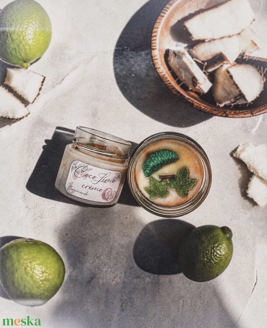 Coco Lime Cr�me - Lime És Kókusz Illatú Illatgyertya - otthon & életmód - gyertya, illat, aroma - gyertya - Meska.hu