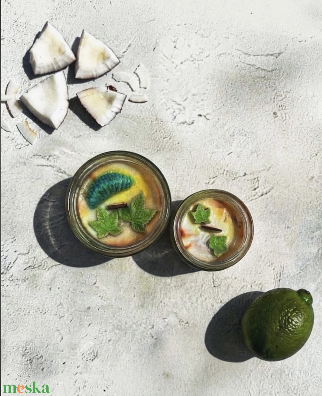 Coco Lime Cr�me - Lime És Kókusz Illatú Illatgyertya - otthon & életmód - gyertya, illat, aroma - gyertya - Meska.hu