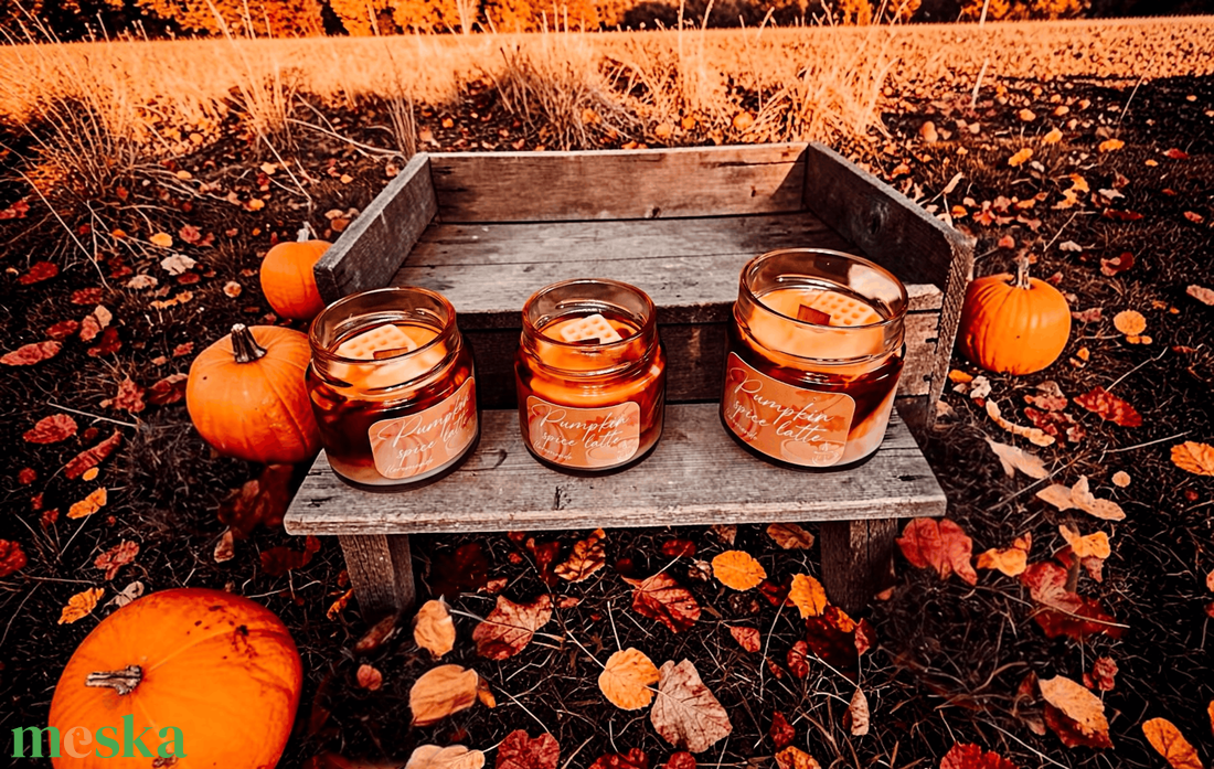 Pumpkin Spice Latte Sütőtök Illatú Szójagyertya - otthon & életmód - gyertya, illat, aroma - gyertya - Meska.hu