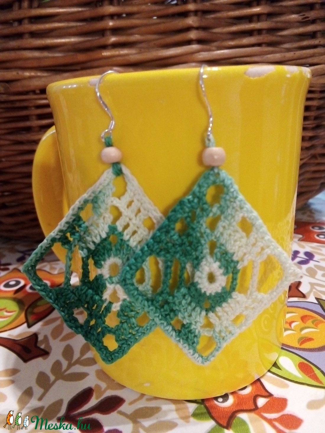 Zöld, színátmenetes fülbevaló -  - Meska.hu