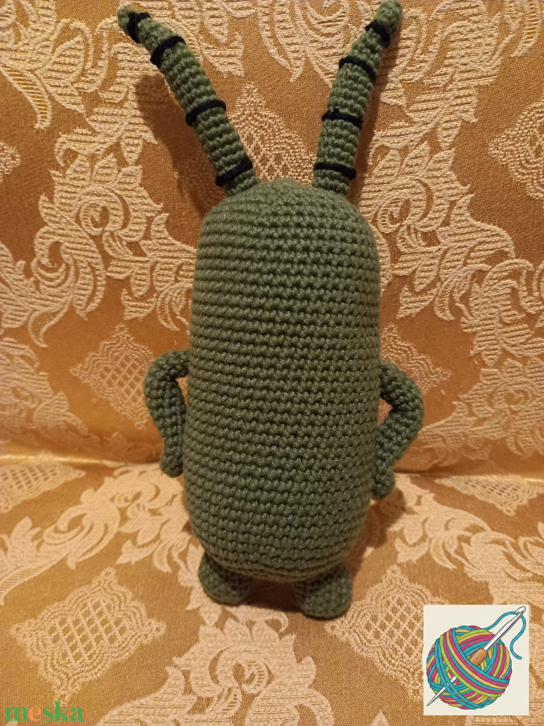 Plankton, horgolt mesehős - játék & sport - plüssállat & játékfigura - plüss mesefigurák - Meska.hu