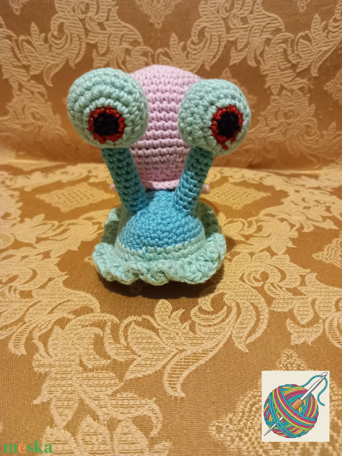 Horgolt Csigusz - játék & sport - plüssállat & játékfigura - plüss mesefigurák - Meska.hu