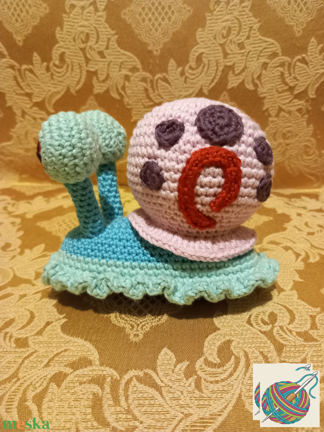 Horgolt Csigusz - játék & sport - plüssállat & játékfigura - plüss mesefigurák - Meska.hu