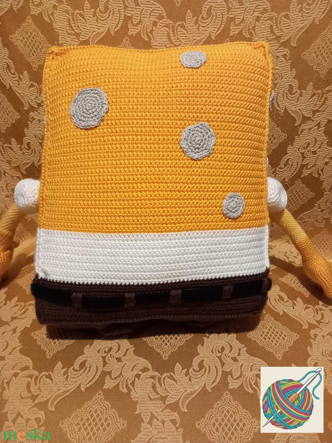 Horgolt Spongya Bob - játék & sport - plüssállat & játékfigura - plüss mesefigurák - Meska.hu