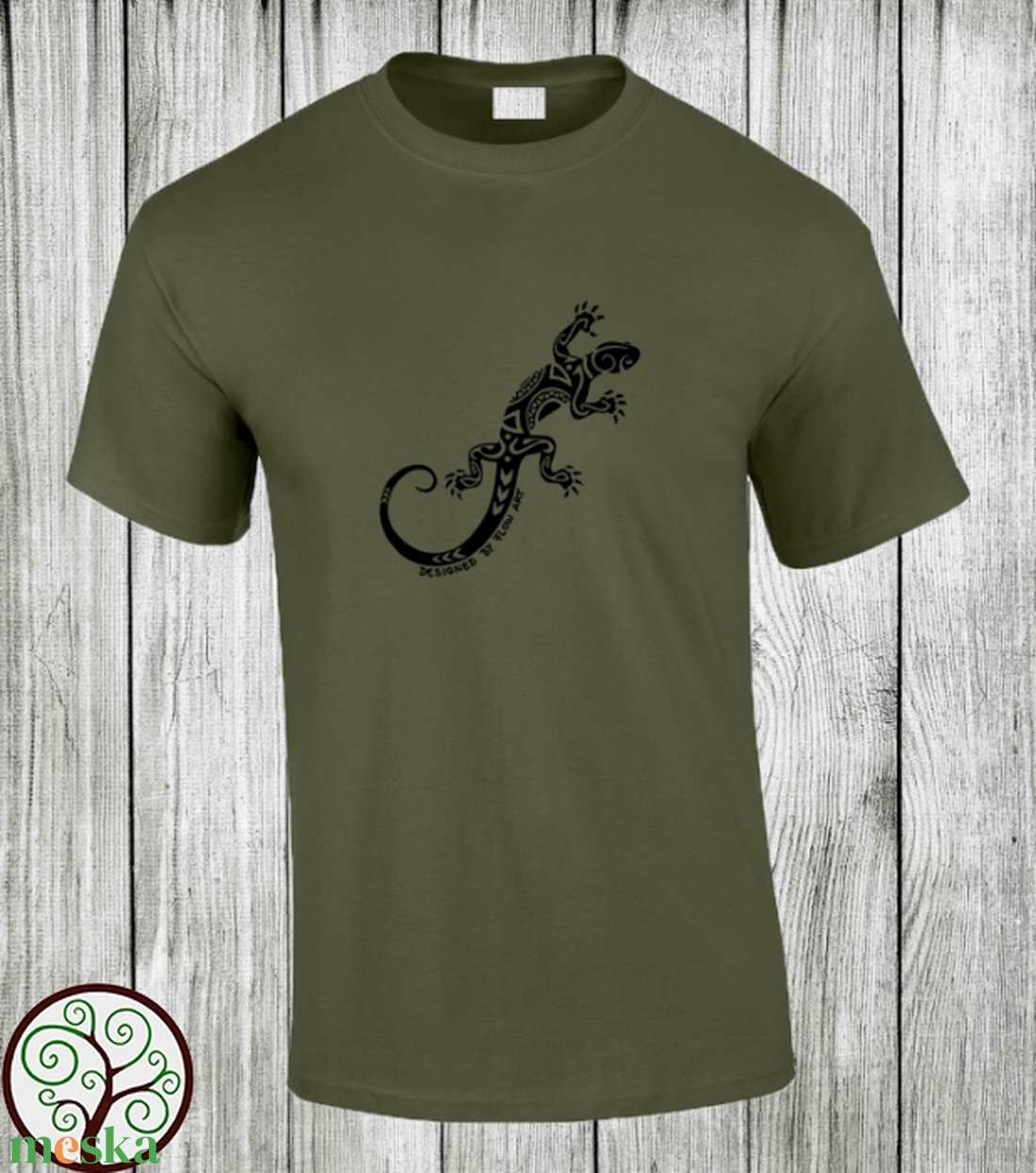 Gyíkos póló - ruha & divat - férfi ruha - póló - Meska.hu