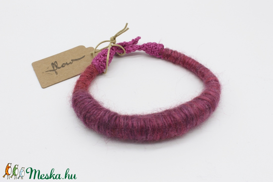 Lila-pink színátmenetes karkötő acháttal -  - Meska.hu