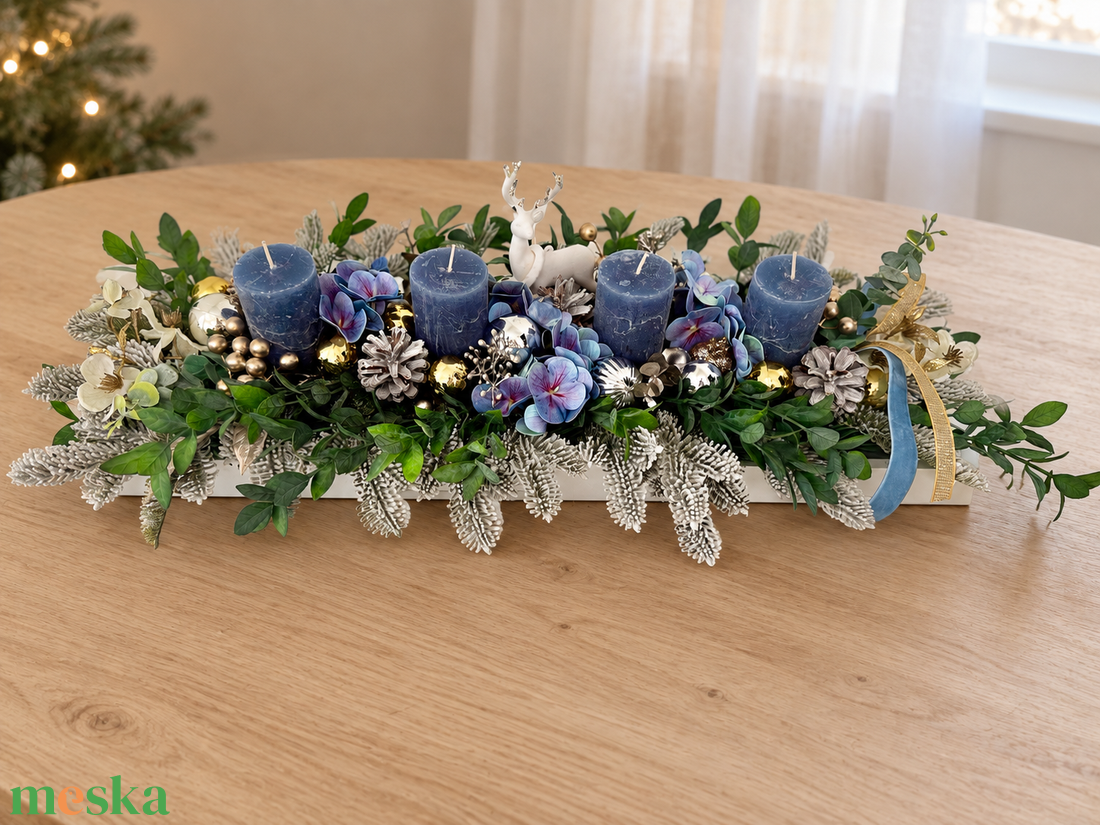 Frozen - adventi asztaldísz szarvassal - karácsony - adventi díszek - adventi koszorú - Meska.hu