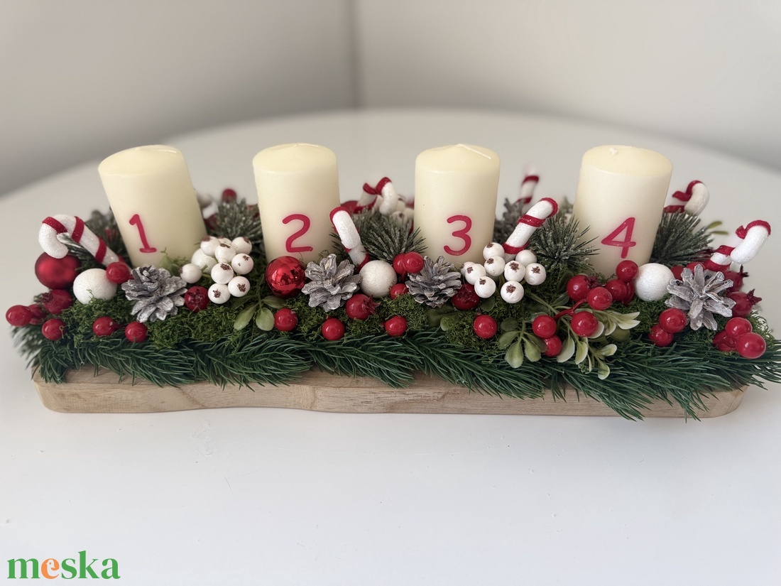 Karácsonyi emlék - adventi asztaldísz - karácsony - adventi díszek - adventi koszorú - Meska.hu